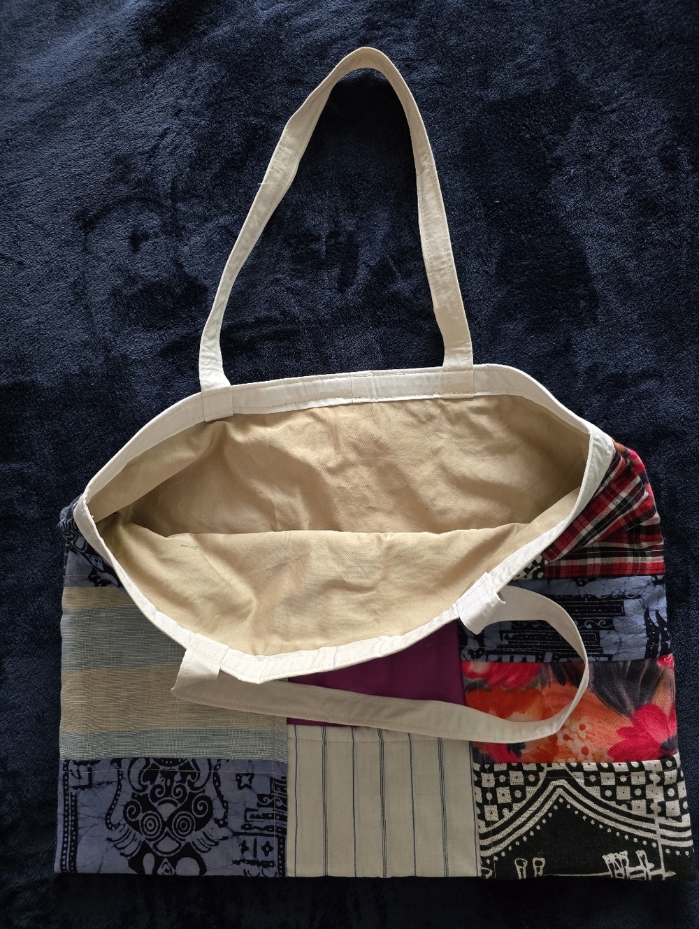 Patchwork Handmade Tote Bag in Multicolor - Picture 3 of 6
